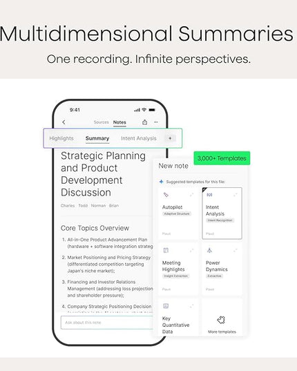 Plaud Note AI Voice Recorder, Voice Recorder w/Case, App Control, AI Transcribe & Summarize, Support 112 Languages, 64GB, Audio Recorder for Lectures, Meetings, Calls, Silver, Non-Pro Version