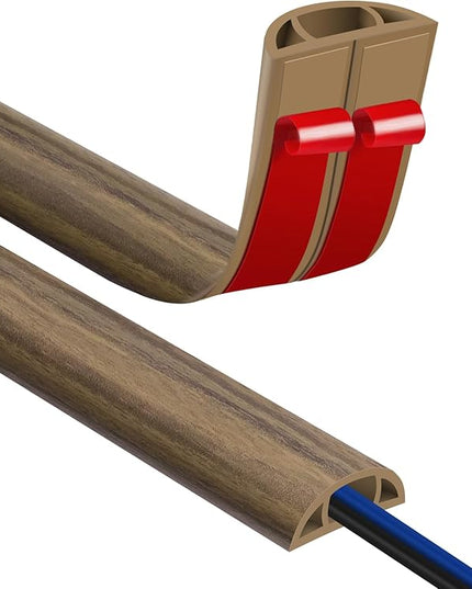 Floor Cord Covers for Wires 10FT Cable Hider Wire Cover Self Adhesive Cord Hider Floor for Offices, Homes, Workshops, Warehouses Cable Cavity 0.39" W x 0.27" H