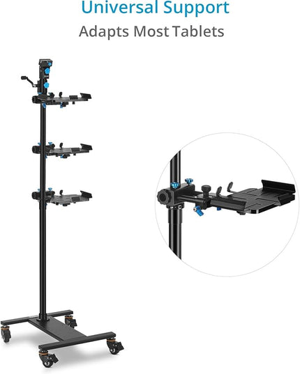 PROAIM Professional Speech Teleprompter with Telescopic Conference Stand & 60/40 Beam Splitter Glass Fits up to 17” Tablets, Laptops & Monitors. for Conferences, News, Film Production. (TP-SPH-01)