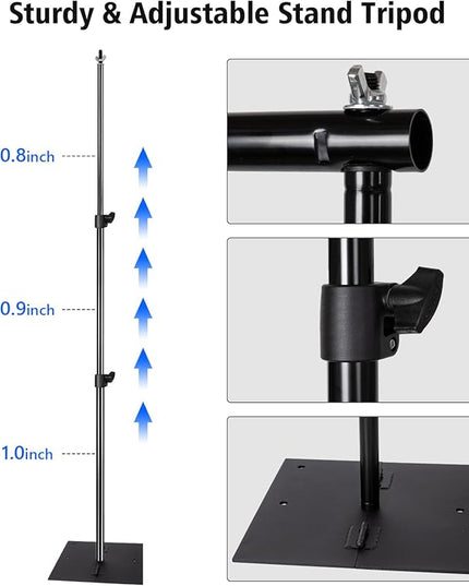 Pipe and Drape Photography Backdrop Stand Kit Adjustable Photo Background Stand 10ft x 6.5ft with Metal Base for Parties Weddings Birthday Party Events Photo booth