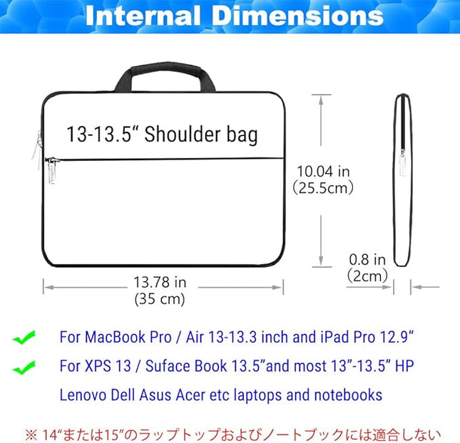 Laptop Shoulder Bag 13 13.3 14 Inch Case Compatible with MacBook Pro 14 2025-2021 M4/M3/M2/M1, Mac Air/pro 13-13.3 Inch and Most Popular 13-14 Notebooks,Spill-Resistant Briefcase, Jellyfish Flower