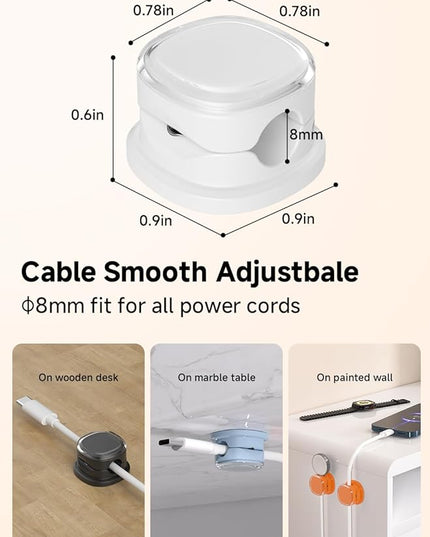 Magnetic Cable Clips, Adjustable Cord Holder Management, Adhesive Wire Keeper Organizer for Home Office Desk Phone PC Car Wall Desktop Nightstand Appliance (9-PCS White_Black_Orange_Blue)