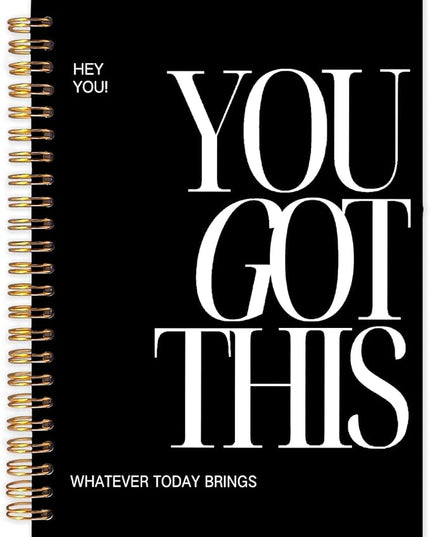 Yhtrg You Got This Inspirational Spiral Notebook Journal, Inspirational Notebook for Women, Motivational Journals, Black Motivational Positive Notebooks for Office School Supplies, 5.5x8.3 Inch