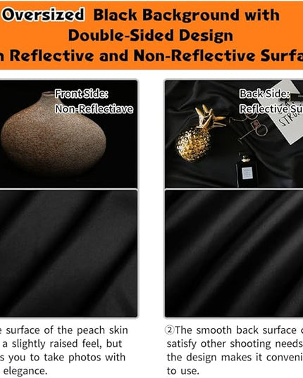 Black Backdrop, 10x20 ft Large Photo Backdrop Curtain for Photoshoot, Party, Black Background Screen for Photo, Video Photography, Studio