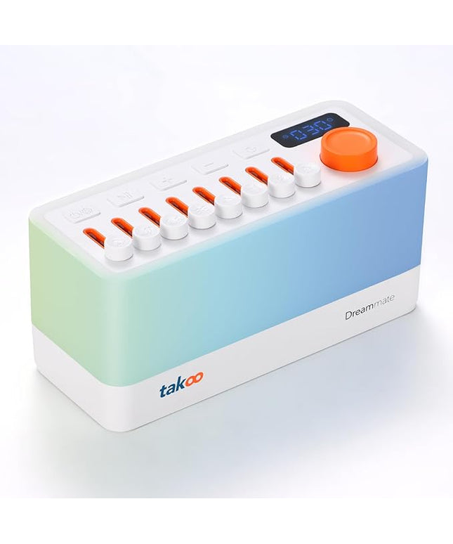 TAKOO 3-in-1 Sleep Sound Machine/Portable Bluetooth Speaker/12 Colors Night Light, Mixable 8 Nature Sounds & White Noise Machine, Sleep Timer for Sleep Aid