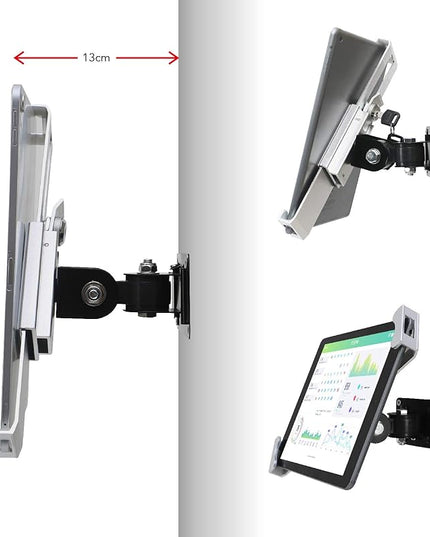 WeSTRUGGLE Tablet Wall Mount Holder with Anti Theft Lock,Rotate Design,Multi Angle,Bracket for Most 8 to 10.4 Inch,and for iPad 7.9" 8.3" 9.7" 10.2" 10.5" 10.9"& 11",Galaxy tab,& More,(Silver)