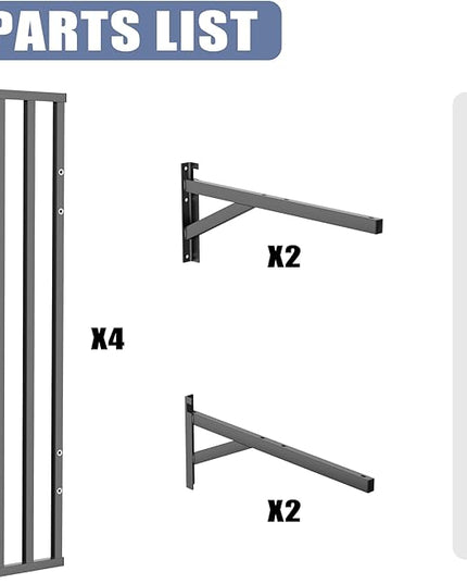 WALMANN 2 Pack Heavy Duty Wall Shelves, 2 ft x 4 ft Wall-Mounted Garage Storage Shelf, Floating Shelf, Hold 400 lbs/Shelf