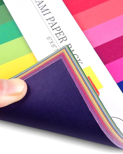Origami Paper Kit 100 Sheets 70GSM 6 Inch Square Double Sided Color 50 Vivid Solid Colors for Hand Crafts Origami Paper Arts Creativity. Solid Color
