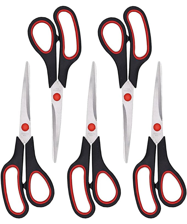 Scissors, Multipurpose office Scissors,8.5 Inch Ultra Sharp Shears, Comfort-Grip Handles Household scissors，Sturdy Sharp Craft Supplies - Pack of 5, Right/Left Hande
