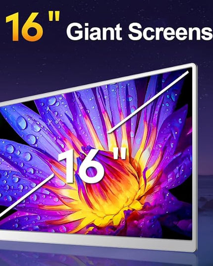 Smartlinx 16" Laptop Screen Extender Triple Display - 2560x1600P QHD Portable Monitor, USB C Detachable Plug & Play Extender for 12" -17" Laptops - Compatible with Windows/Android/PS4/MacBook