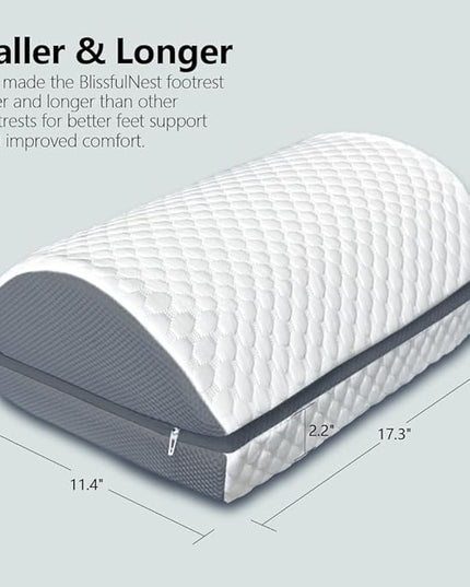 Foot Rest Pillow for Under Desk at Work Office Footrest High Density Memory Foam Cooling Fabric Height Adjustable Foot Elevation Firm Feet Rest