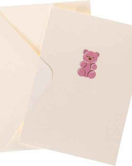 Graphique Gummy Bear Cards, Pack of 10 Cards with Envelopes, All Occasion Greetings, Blank Inside, Gold Foil Embossing, La Petite Press Collection Boxed Set, 3.25" x 4.75"