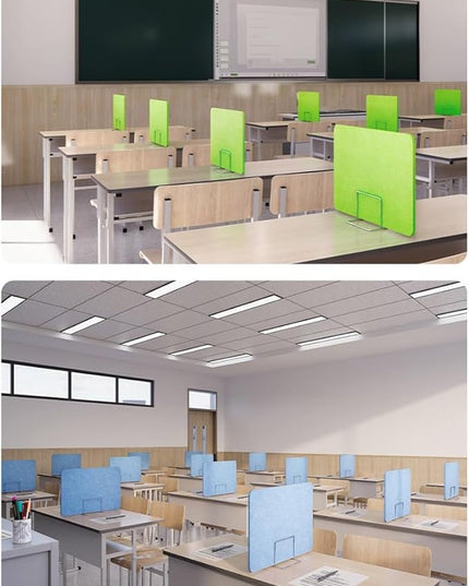 Desk Privacy Divider, Acoustic Freestanding Desk Divider, Noise Reducing Desk Privacy Panel for Table Standing Sound Proof Desktop Office Classroom(Blue,80x30CM)