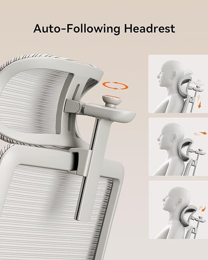 Newtral Best Ergonomic Office Chair with Adaptive Lumbar Support, Laptop Tray, Home Office Desk Chair with 4D Armrest & 5D Headrest, High Back Swivel Desk Computer Chair with Footrest