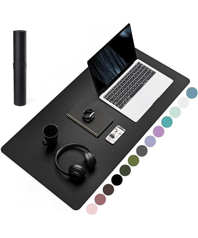 YSAGi Non-Slip Leather Desk Pad, Waterproof Laptop Computer Desk Keyboard Mat, Table Protector Blotter Mat, Large Mouse Pad for Office/Work/Home/Decor(Black, 31.5" x 15.7")