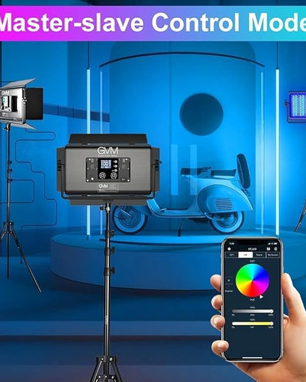 GVM 1500D RGB LED Video Light with Softbox, 75W Video Lighting Kit with Bluetooth Control, 3 Packs Led Panel Light for Photography, YouTube Studio, Broadcasting, 18 Kinds Lighting Scene