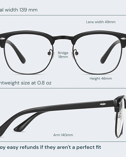 racico Computer Blue Light Blocking Glasses Blue Light Glasses Men Women, Anti Blu-Ray Gaming Glasses Lenses