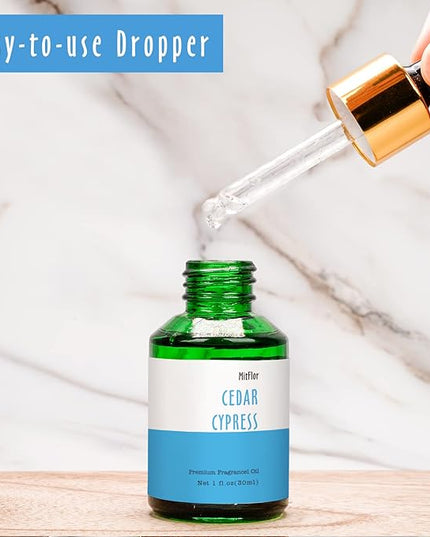 30ml Cedar Cypress Fragrance Oil, MitFlor Refreshing Fragrance Essentials Oil for Soap & Candle Making, Large Size Diffuser Oil Scents, Very Refreshing & Long-Lasting, Woody Scent for Home Fragrance