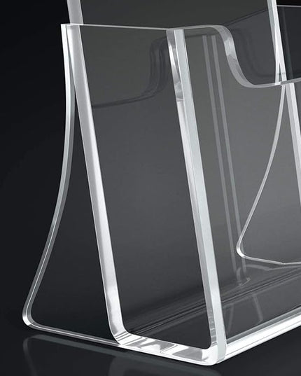 HIIMIEI Brochure Holder 8.5 x 11 inches, Acrylic Flyer Holder with 2 Pack, Plastic Stands for Displaying Magazines, Pamphlets, Literature, Brochures, Booklets, Menu