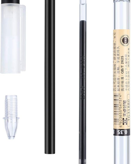 Chinco 24 Pieces 0.35 mm Black Gel Ink Pen Japanese Stationery Extra Fine Chinese Ballpoint Pen for Office School Korean Stationery Supply