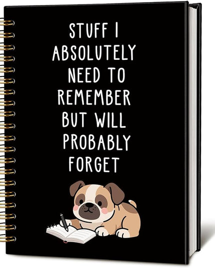 LIANGW Funny Boxer Dog Notebook Journal Gifts for Women & Men, Gifts for Boxer Dog Lovers Notebooks, Funny Gifts for Coworkers, Black Hardcover Spiral Notebook 5.5x8.3 Inch