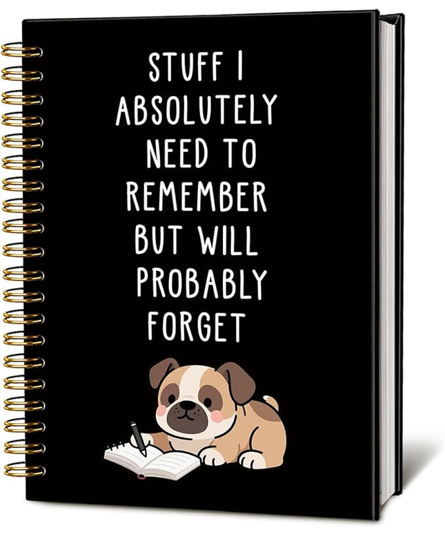 LIANGW Funny Boxer Dog Notebook Journal Gifts for Women & Men, Gifts for Boxer Dog Lovers Notebooks, Funny Gifts for Coworkers, Black Hardcover Spiral Notebook 5.5x8.3 Inch