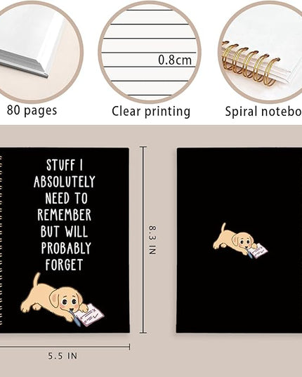 LIANGW Funny Labrador Retriever Puppy Gifts Spiral Notebook Journal, Labrador Retriever Gifts Journal for Writing, Pet Dog Mom Owner Lovers Gift, Dog School Office Stuff Supplies, 5.5x8.3 Inch