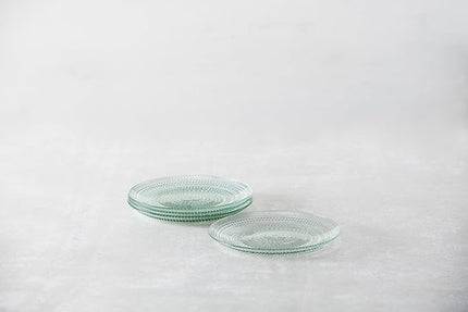 Fortessa Jupiter Hobnail Glass, 8" Salad Plate (Set of 4), Sage Green