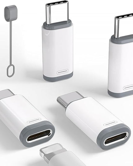 4 Pack Lightning to USB C Adapter for iPhone 15/16/17/17 Pro Max/Plus,Samsung S25,Support Charging & Data Transfer,Type C Charger Connector Cable,Lightning Female to USB C Male Adapter,Not for Audio