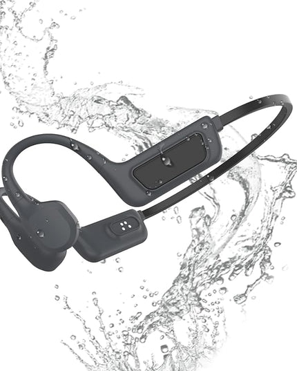 Bone Conduction Headphones-SurfAudio, IP68 Waterproof Swimming Headphones . Bluetooth 5.4, Wireless Open Ear Headphones with Mic, 32GB MP3, Up to 15 Hrs Playtime, Running and Fitness Workout (black)