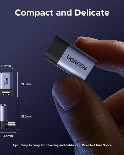 UGREEN 90 Degree USB C Adapter 3 Pack,Right Angle USB C Male to Female Adapter[40Gbps,240W,8K 60Hz] Compatible for Switch 2,Steam Deck,ROG Ally,MacBook,iPhone 17/16,iPad,Thunderbolt 4