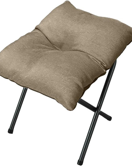 Foldable Foot Rest Stool for Under Desk or Sofa - Office Footrest Ottoman, Portable Leg Rest for Home & Office (Khaki)