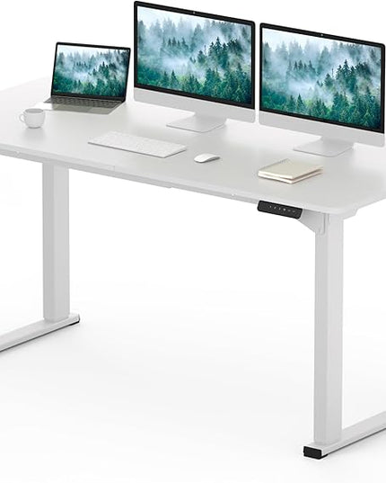 SANODESK 4-Leg Standing Desk, Electric Height Adjustable Desk with Memory Presets for Home Office, Stand up Desk Computer Workstation, 63x28 Inches White