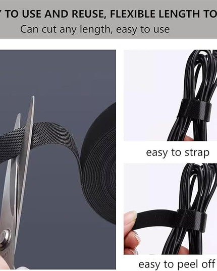 27 Yards x 1Inch Reusable Cable Ties - BSELEYY Adjustable Cord Straps Cable Management Tape Cord Organization Straps Hook Loop Tape Cord Wrap for Home,Office, Wire Bundling