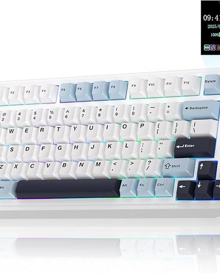 AULA S75 PRO Wireless Mechanical Keyboard with Screen&Knob, 75% Hot Swappable Gaming Keyboard with Pre-lubed Switches, RGB Backlit, PBT Keycaps Creamy Sounding Pc Gaming Keyboards