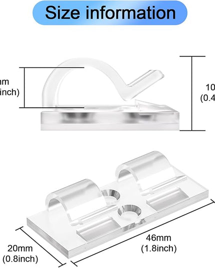 XHF 30PCS Clear Hooks for Outdoor String Lights Clips, Heavy Duty Adhesive wih Holes and Screws, for Hanging Christmas Lighting