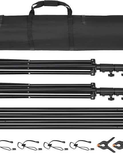 VEVOR 11.5 x 9.6 ft Heavy Duty Backdrop Stand, Height Adjustable Photography Backdrop Stand, Background Support System with 6 Clamps and A Carry Bag, for Party, Wedding, Display, Photo