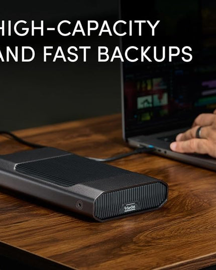 SanDisk Professional 22TB G-Drive Enterprise-Class External Desktop Hard Drive - 7200RPM Ultrastar HDD Inside, USB-C (10Gbps), USB 3.2 Gen 2, Mac Ready - SDPHF1A-022T-NBAAD, Dark Grey