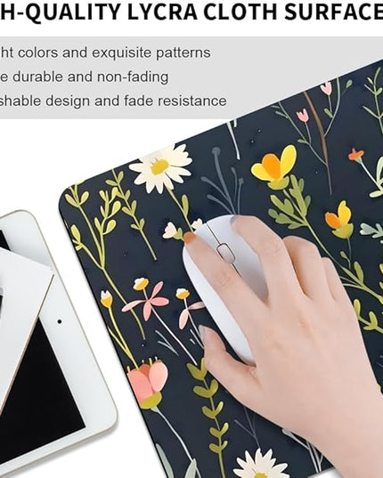 Dreamy Floral Pattern Square Mouse pad, Texture, Waterproof, Anti Slip Rubber Base, Computer Mouse pad, Laptop Mouse pad