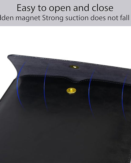 Genuine Leather Laptop Sleeve Compatible with MacBook Pro 14 Inch M4 M3 M2 Pro/Max 2023 & M1 Case,Slim and Durable Waterproof Vertical Laptops Bag for 14 Inch Notebook Computer Cover,Black
