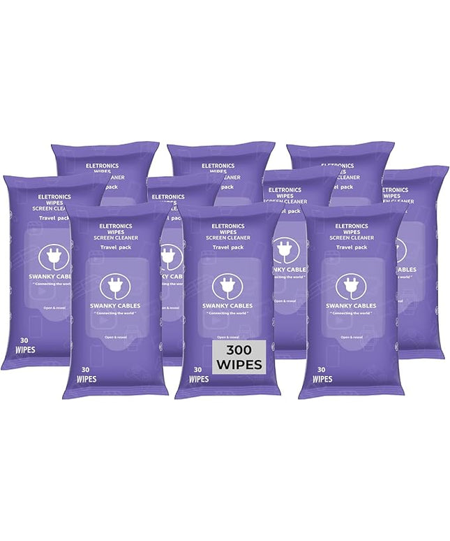 Screen Cleaner Wipes: Electronic Wipes for Screens - Computer Screen Wipes for Lens, Phone, Tv Screen and Monitor Cleaning - Tech Wipes & Microfiber Cloth (Soft Wipes, 300 Count)