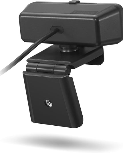 Lenovo HD 1080p Webcam (300 FHD)- Black w/ 95° Wide Angle, 360° Rotation Pan & Tilt, Dual Microphones, Privacy Shutter