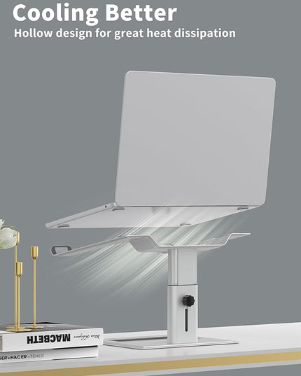 SOUNDANCE Adjustable Laptop Stand for Desk, Computer Stand, Ergonomic Laptop Riser Holder Compatible with 10 to 17.3 Inches Notebook PC Computer, Aluminum Silver