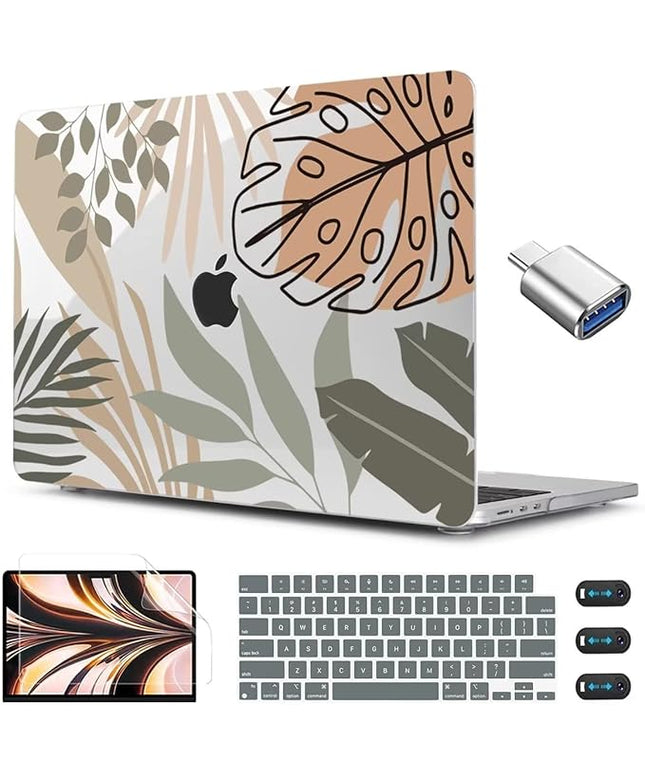 CISSOOK Compatible with MacBook Air 13.6 inch Case 2025 2024 2022 Release A3240 A3113 A2681, Tropical Hard Shell Case with Keyboard Cover for MacBook Air 13 inch M2 M3 M4 Chip