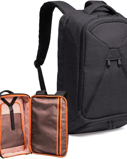 Knack Series 1 Laptop Backpack Fits up to 15 Inch - Knack Bags Carry-On Backpack, TSA Approved, Expandable Travel Backpacks With 3 Day Outfit Capacity (Stealth Black, Medium)