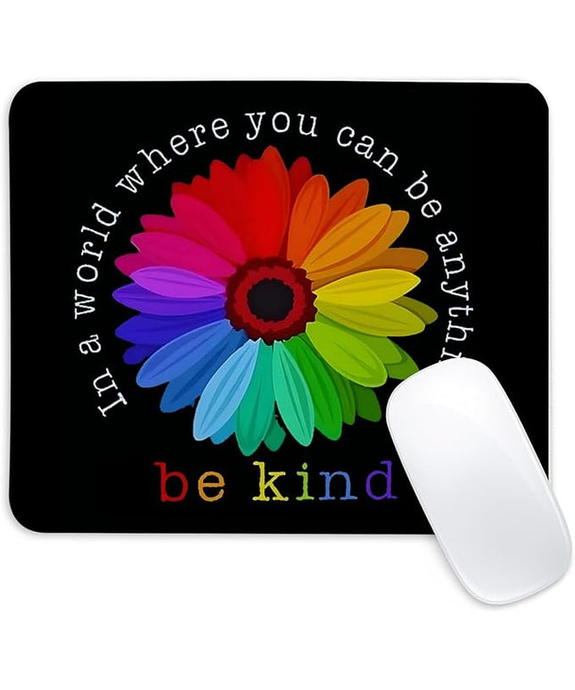 Colorful Flower Square Mouse Pad,Non-Slip Rubber Base Mouse Pad,Home Office Decoration Desktop Accessory,Laptop Mouse Pad for Office Laptops, 9.4x7.8x0.12inch.