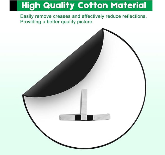 Portable Black White Screen Chair, 57 in Greenscreen Backdrop with Stand Double Sided Foldable Green Background, Chroma Key, for Photography Streaming Gaming Photo Zoom Video Chats and Meeting