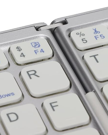 Gugxiom Foldable Wireless Keyboard with Touchpad, Foldable Design 63 Keys BT 3.0 Keyboard for Smartphone Tablet Laptop Travel, Mute, Pocket Size, USB Charging (Silver White)