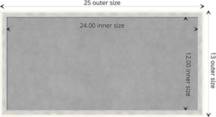 Amanti Art White Framed Magnetic Board 13x25 Small Vision Board for use with Magnets, 100% Metal Sheet to Display Items as Office Decor or for Home Organization in mudroom, Kitchen or Kids Room