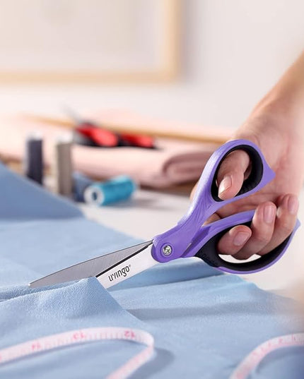 LIVINGO 3 Pack Sharp Scissors, 8.5 inch Comfort Grip Scissors All Purpose for Office, Stainless Steel Shears for Home Heavy Duty Cutting Fabric Sewing, Paper, School Crafting DIY